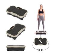XTREXO Sora Plaque vibrante oscillante jusqu'à 150 kg | Avec télécommande, bandes de résistance, haut-parleurs USB et surface d'entraînement antidérapante pour la maison