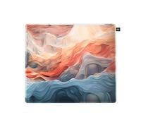 CHERRY XTRFY GP5, Tapis de Souris de Gaming en Tissu L (460 x 400 x 4 mm), Surface Lisse Rapide et Précise, Bords Cousus, Antidérapant, Lavable en Machine, Bleu Amnis