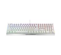CHERRY Clavier mécanique XTRFY MX 3.1 – QWERTY (allemand), RGB, boîtier alu, USB-A, MX2A RED, blanc