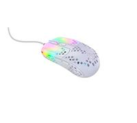 Xtrfy MZ1, souris filaire de gaming ultra-légère, capteur 3389 Pixart ultramoderne, forme exclusive pour une visée optimale, rétro-éclairage RGB réglable, White Rail Edition