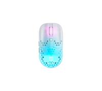 Xtrfy MZ1 Wireless, Souris Sans Fil de Gaming Ultra-Légère, Radio 2,4 GHz, Forme Exclusive pour une Visée Optimale, Rétro-Éclairage RGB, Rechargeable, Blanc