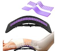Xtrillogen Appareil d'étirement du dos avec points de massage, réglable en hauteur à la maison, planche de soutien lombaire hyperextension utilisable pour hernie discale, scoliose et sciatique (noir +
