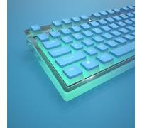 Xtroml Pudding Keycaps, PBT Keycaps 129 Keycaps Set Ensemble de Touches personnalisées, Shine Through Keycaps Profil OEM, Compatibilité Universelle pour Clavier 100%, 75%, 65%, 60%,Blue