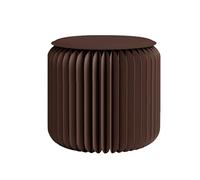 Xtroml Tabouret Pliable en Papier avec Coussin, Banc en Papier Alvéolé, Siège Portable Accordéon pour Salon, Bureau, Réception, Meuble Gain de Place Polyvalent,Brown-30×32cm