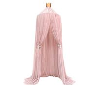 xtsfx Ciel de lit baldaquin pour lit bébé 100% Polyester Tissu Romantique Baldaquin Moustiquaire pour Enfants pour Lire Jouer Tente Rideau de Suspension pour bébé décoration de Chambre (Rose)