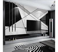 XTSWallpaper Auto-Adhésif Pvc Papier Peint Photo 3D 400X280Cm Gris Noir Marbre Stickers Muraux 3D Fond D'Écran Stéréo De Walls Art Fond Mur Papier Peint 3D Personnalisé Salon Murale