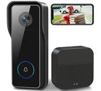 XTU Sonnette sans Fil avec Caméra, Sonnette Vidéo WiFi avec Caméra et Carillon, 2K HD, Détection Humaine PIR, Audio Bidirectionnel, Carte SD et Stockage dans Le Nuage,IP66 Étanche