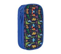 XTUAG Dinosaure Feuille de Palmier Grande Capacité Double Couche Étudiant Pen Case Back To School Supplies Forteen
