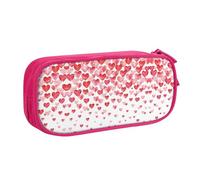 XTUAG Falling Red Hearts Grande capacité Double couche Étudiant Pen Case Back To School Supplies Forteen
