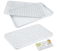 XTUDOU 2 PièCes Support Plateau D'éGouttement d'eau, Plateau éGouttoir, Plateau Egouttoir Vaisselle Cuisine pour Vaisselle, Tasses, Thé, LéGumes et Fruits (31 X 17,5 X 2,2 Cm)