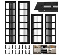 XTUDOU® 4 Pièces Grille Aeration Rectangulaire, Noire, Vis Incluses, En Aluminium Et Acier Inoxydable, Grille Ventilation Rectangulaire Convient Aux Armoires à Chaussures, Chambres, Cuisines Et Salons