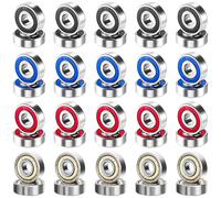XTUDOU® 40 Pcs Roulement a Bille 8x22x7mm, Roulement 608 Roulement 608zz Bearing 608 2RS Miniatures à Gorge Profonde à Double Blindage en Métal pour Skateboards, Rollers, Rollers en Ligne
