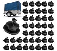 XTUDOU® 40 Pièces Crochet Ridelle de Bâche Ronds, Y Compris Boutons de BâChe avec Vis, Crochet Bache DiamèTre 35 X 14 Mm, Attache Remorque, pour Filets, Tente, BâChe