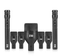XTUGA DI7 Kit de 7 micros dynamiques professionnels (construction entièrement métallique) pour grosse caisse, convient pour les enregistrements de batterie, l'enregistrement en studio et les