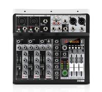 XTUGA Mélangeur Audio 4 Pistes Mélangeur audio Table de Mixage USB professionnel pour enregistrement sur ordinateur, mélangeur de studio avec alimentation fantôme 48 V, mélangeur DJ Bluetooth, KP4