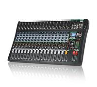 XTUGA Mélangeur Audio Professionnel, Table Mixage Audio USB Table de Mixage DJ 16 Pistes Bluetooth MP3 Egaliseur 3 Bandes Interface USB/Audio Alimentation Fantôme 48V(CT160)
