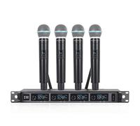 XTUGA Micro sans Fil Professionnel, Micro Karaoke UHF Système de Microphones sans Fil à 4 Canaux, Construction Entièrement Métallique, Fréquence Fixe A140