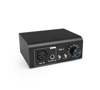 XTUGA XIC1 Préampli micro pour microphones dynamiques et à condensateur Booster avec 2 entrées Max 75db Gain 48V Phantom Power Sortie XLR