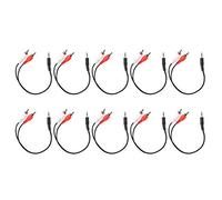 XTUJGJKV 10 pièces 2 en 1 câble adaptateur audio 3,5 mm mâle vers double mâle, séparateur stéréo à haute conductivité pour amplificateur et caisson de basses, connecteurs codés par