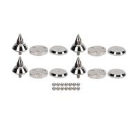 XTUJGJKV 4 - Pack de pieds d’absorption des chocs pour haut-parleurs, patins à pointes pour haut-parleurs en alliage d’aluminium réglables en hauteur M8 avec billes d’acier pour lecteur