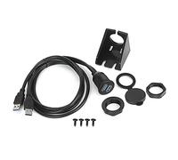 XTUJGJKV Câble d’extension à montage encastré étanche pour tableau de bord, double port USB 3.0, ligne de charge et de transfert de données à double port USB de 1 mètre, avec accessoires