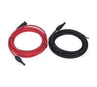 XTUJGJKV Lot de 2 câbles d'extension pour panneau solaire 12 AWG 4 mm², câble d'extension adaptateur solaire noir et rouge avec connecteur mâle femelle, 1000 VDC pour systèmes photovoltaïques, flamme