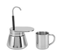 XTUJGJKV Moka Pot à bec unique, ensemble de cafetière pour cuisinière, moka en acier inoxydable de 101 à 500 ml pour la maison et le camping en plein air, comprend un set de tasses
