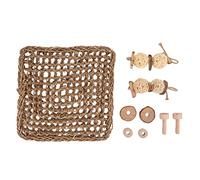 XTUJGJKV Tapis d'herbier pour Animaux de Compagnie, Tapis de Protection Contre Les morsures de Lapins tissés naturels, Tapis d'activité avec vis et écrous en Bois, Jouet de meulage de