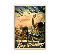 xtvin Affiche de propagande de guerre américaine Inscription Your Metal Fights The Japs Keep it Coming WWII