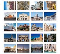 xtvinvm Lot de 20 cartes postales de voyage vintage Rome Italie du monde entier pour envoi postal, affaires, Noël, vacances, anniversaire
