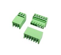 XTVKFWJAB 5 jeux de bornes de câblage à vis, pas de 2.54mm, 15EDG, prise de broche + prise de plaque de soudage 2P/3P/4P/5P/6P(Straight needle set,4P)