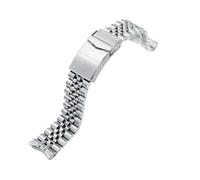XTVKFWJAB Acier inoxydable massif compatible avec les bracelets de montre Jubilee à extrémité incurvée, compatible Seiko SRP777/773 SRPA21 et Water Ghost Link