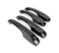 XTVKFWJAB Autocollant chromé en fibre de carbone for poignée porte voiture, compatible avec Chrysler 200 2011 2012 2013 2014, accessoires automobiles(Black no button)