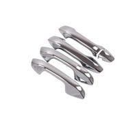 XTVKFWJAB Autocollant de poignée porte voiture en fibre carbone argentée, compatible avec Kia Ceed 3 Cee'd Cee D SW Proceed 2018-2021, accessoires style(Silver 2 buttons)