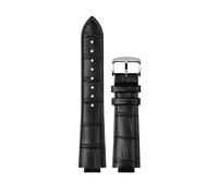 XTVKFWJAB Bracelet compatible avec Maserati R8821108025 R8851108002, bracelet de montre for homme, bracelet Trident à ouverture surélevée, 21 mm, 24 mm, accessoires(Black line silver,24mm)