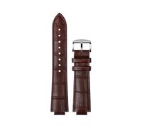 XTVKFWJAB Bracelet compatible avec Maserati R8821108025 R8851108002, bracelet de montre for homme, bracelet Trident à ouverture surélevée, 21 mm, 24 mm, accessoires(Brown line silver,21mm)