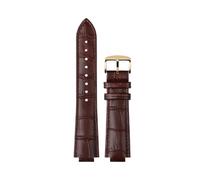 XTVKFWJAB Bracelet compatible avec Maserati R8821108025 R8851108002, bracelet de montre for homme, bracelet Trident à ouverture surélevée, 21 mm, 24 mm, accessoires(Brown line gold,21mm)
