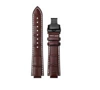 XTVKFWJAB Bracelet compatible avec Maserati R8821108025 R8851108002, bracelet de montre for homme, bracelet Trident à ouverture surélevée, 21 mm, 24 mm, accessoires(Brown white BK,24mm)