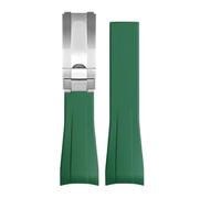 XTVKFWJAB Bracelet de montre compatible avec Omega X, Swatch, Moonswatch, bracelet incurvé en caoutchouc TPU for Rolex Water Ghost Sport, bracelet étanche 20 mm(Green)