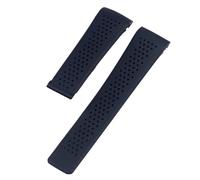 XTVKFWJAB Bracelet de montre compatible avec TAG Heuer Grand Carrera Aquaracer, bracelet en silicone souple for homme, bracelet de montre en caoutchouc, chaîne de 22 mm à 24 mm(Black-no buckle,24mm)