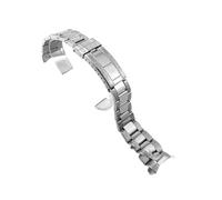 XTVKFWJAB Bracelet de montre en acier inoxydable 20 mm compatible avec Rolex Submariner Daytona, boucle plongée, bracelet métal massif, argent et or, extrémité arquée(Steel-middle polish)