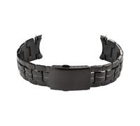 XTVKFWJAB Bracelet de montre en acier inoxydable 22 mm, interface Arc, métal argenté noir, compatible avec la série CASIO EDIFICE EFB-540(Black)