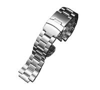 XTVKFWJAB Bracelet de montre en acier inoxydable 24 x 16 mm, joint convexe, métal argenté noir, accessoires for hommes, compatible avec Timex T2N721, T2N720, TW2R55500(A Silver)