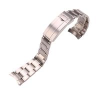 XTVKFWJAB Bracelet de montre en acier inoxydable 316L 20 mm, maillons à vis brossés argentés, extrémité incurvée métal(Brushed 1)