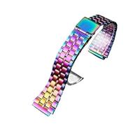 XTVKFWJAB Bracelet de montre en acier inoxydable compatible avec les bracelets Casio A158/A159/A168/A169/B650/AQ230/AE500W, petits carrés classiques métal argenté(5 Colorful)
