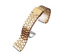 XTVKFWJAB Bracelet de montre en acier inoxydable compatible avec les bracelets Casio A158/A159/A168/A169/B650/AQ230/AE500W, petits carrés classiques métal argenté(5 rose gold)