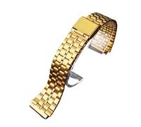 XTVKFWJAB Bracelet de montre en acier inoxydable compatible avec les bracelets Casio A158/A159/A168/A169/B650/AQ230/AE500W, petits carrés classiques métal argenté(5 gold)