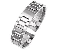 XTVKFWJAB Bracelet de montre en acier inoxydable massif compatible avec les accessoires de montre Heuer Calera, bracelet en acier fin, chaîne de montre de 22 mm à 24 mm(22mm)