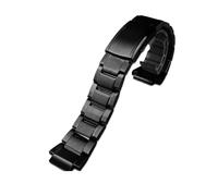 XTVKFWJAB Bracelet de montre en acier inoxydable massif for homme, compatible avec Casio Steel Heart 5608 GST-B200 deuxième génération, accessoire métal noir argenté(Black)
