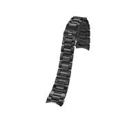 XTVKFWJAB Bracelet de montre en acier massif 22-24mm, finition soignée, argent noir, compatible avec TAG Heuer Super Carrera WAY201A F1 Monaco(Black,22mm)
